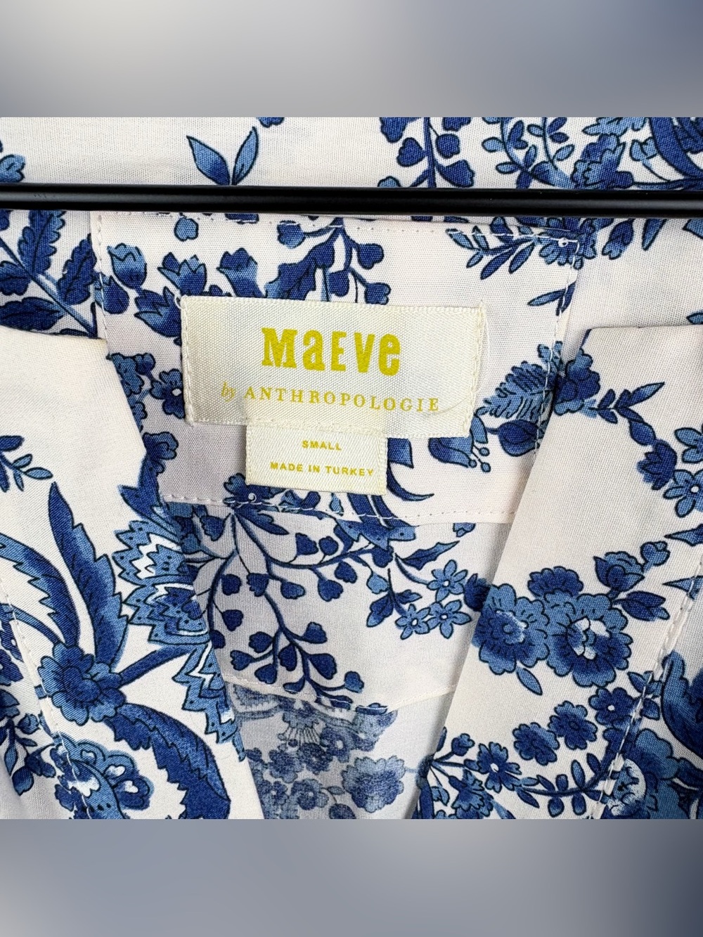 Anthropologie Somerset Maxi Dress Toile Floral Blue White 100% Cotton Small - Picture 4 of 6